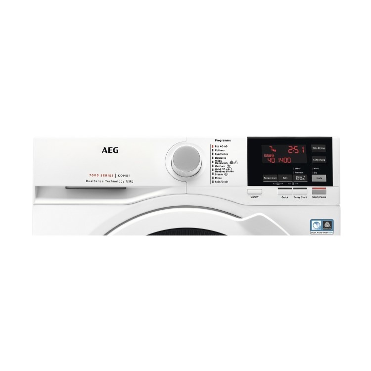 Refurbished AEG DualSense L7WBG751R Freestanding 7/5KG 1400 Spin Washer Dryer White - Image 3