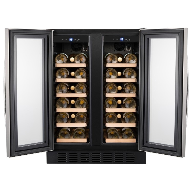 Refurbished electriQ eiQ60DDWINESS 34 Bottle Dual Zone Wine Cooler Stainless Steel - Image 3