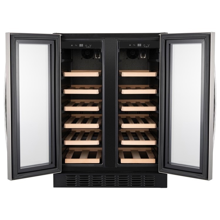Refurbished electriQ eiQ60DDWINESS 34 Bottle Dual Zone Wine Cooler Stainless Steel - Image 4