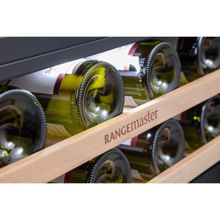 Rangemaster 46 Bottle Capaciy Wide Dual Zone Wine Cooler - Stainless Steel - Image 5