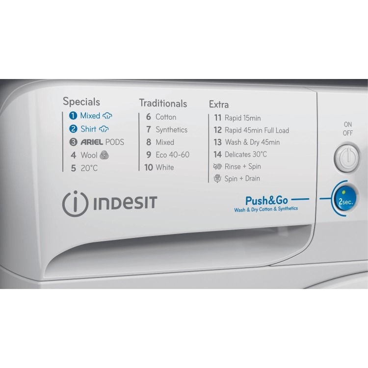 Indesit Push&Go 10kg Wash 7kg Dry 1400rpm Washer Dryer - White - Image 5
