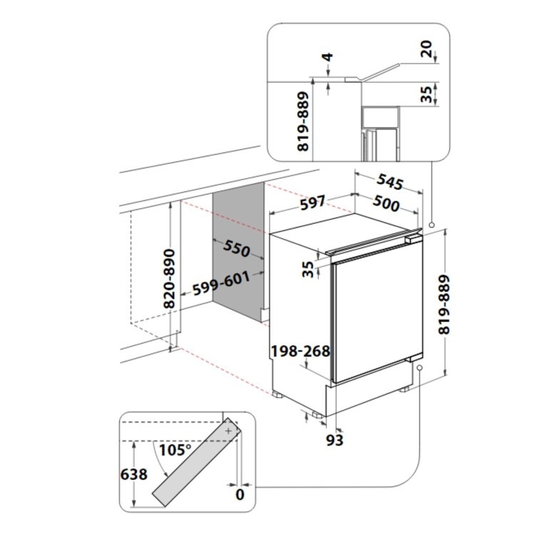 Hotpoint 144 Litre Integrated Under Counter Fridge - Image 5