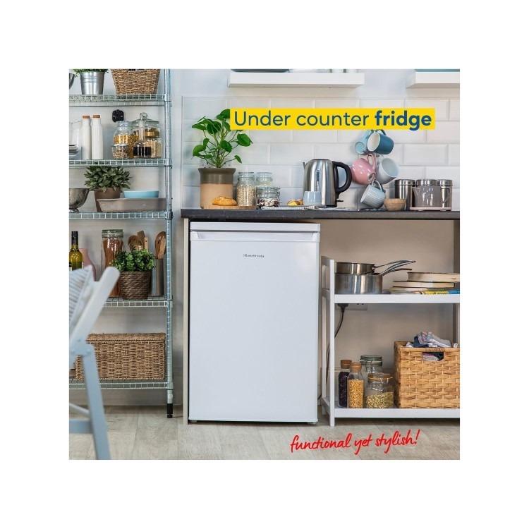 Russell Hobbs 127 Litre Freestanding Under Counter Fridge - White - Image 5