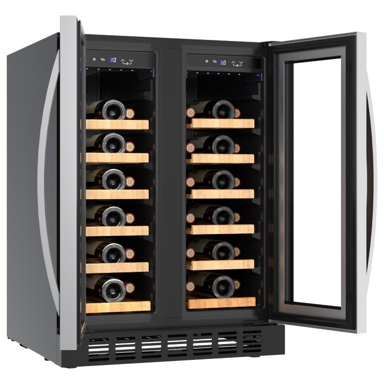 Refurbished electriQ eiQ60DDWINESS 34 Bottle Dual Zone Wine Cooler Stainless Steel - Image 6