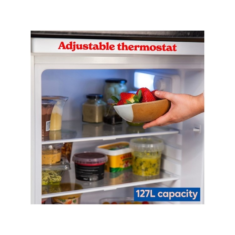 Russell Hobbs 127 Litre Freestanding Under Counter Fridge - White - Image 7