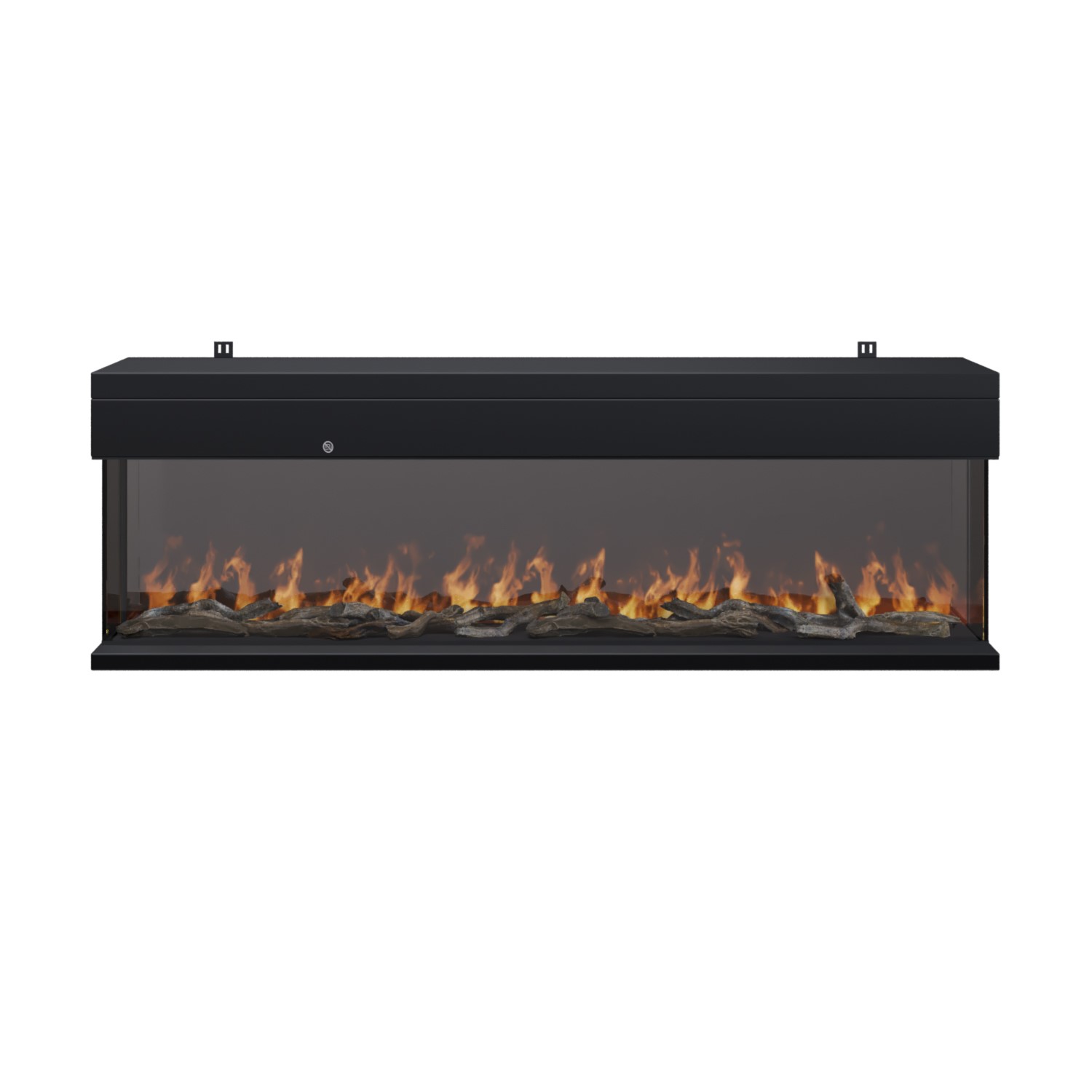 Black 60inch WiFi Enabled Inset Electric Media Wall Fireplace - AmberGlo - Image 4