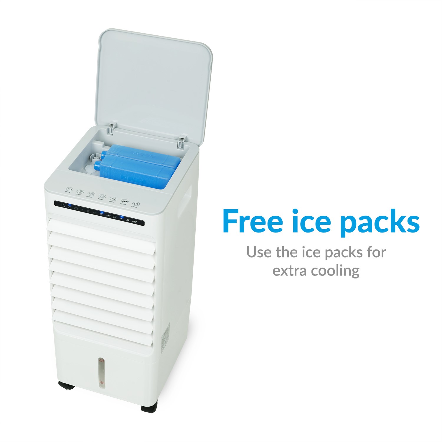 Refurbished electriQ Slimline ECO 6L Air Cooler with Built-In Air Purifier and Humidifier - with 2 free ice packs - Image 4