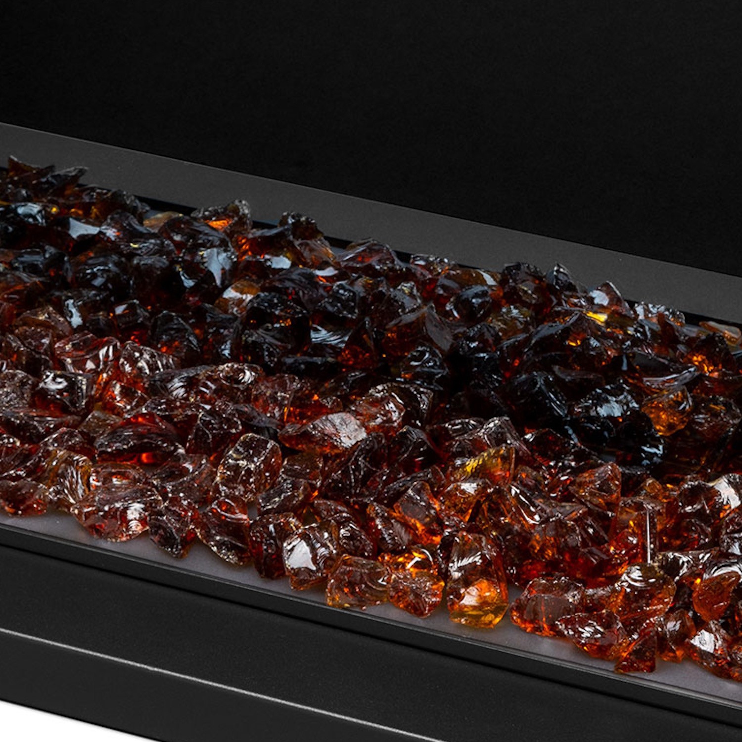 Black 60inch Inset Electric LCD Display Media Wall Fireplace - AmberGlo - Image 5