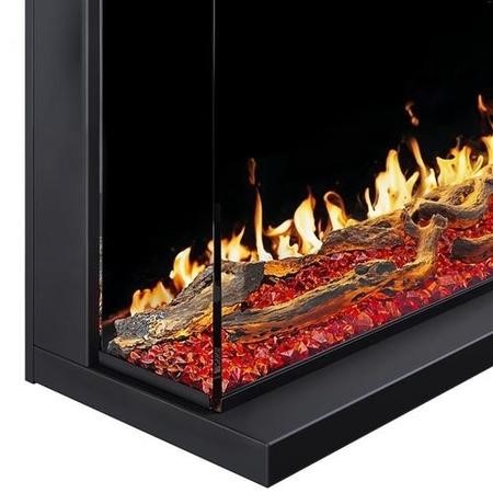 Black 60inch Inset Electric LCD Display Media Wall Fireplace - AmberGlo - Image 6