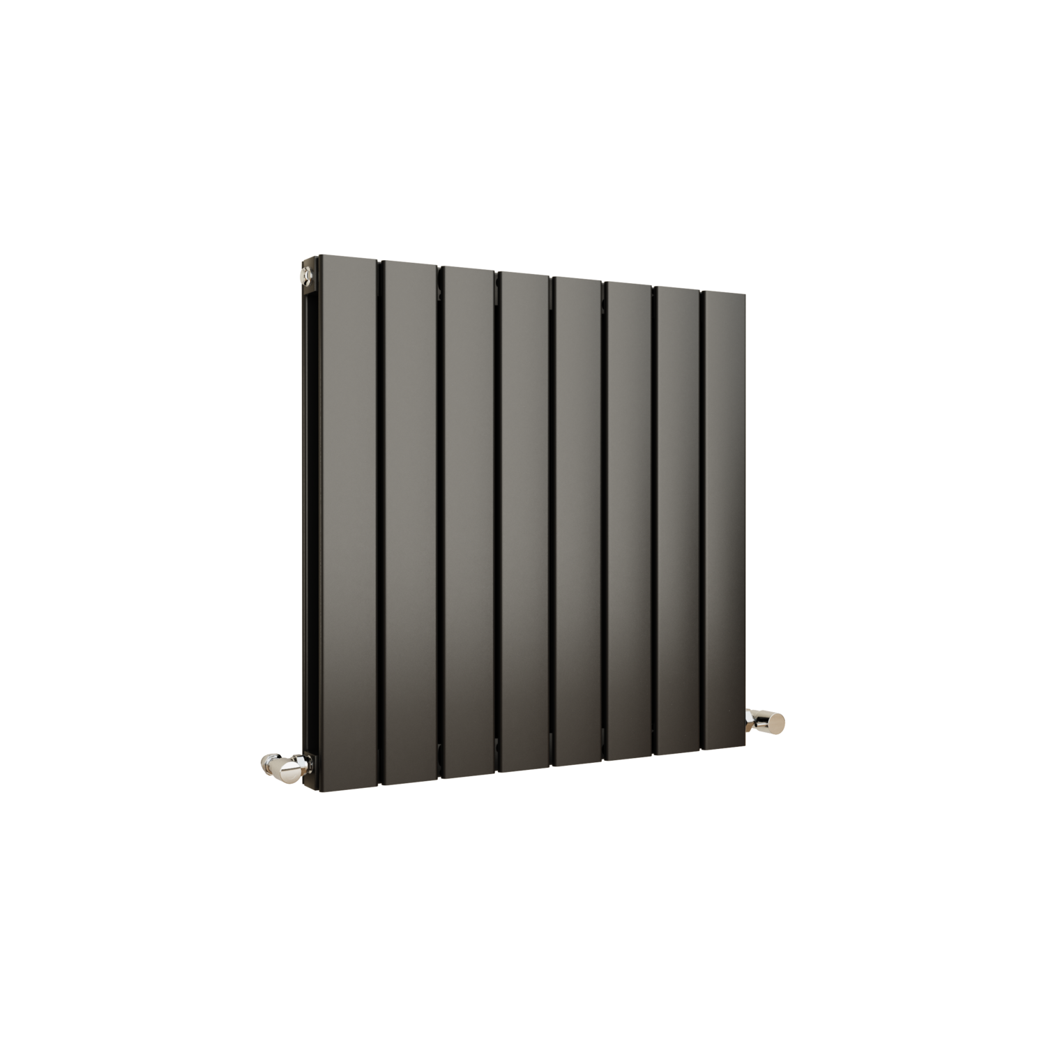 Eco Eleganza Midnight Black Horizontal Flat Designer Aluminium Radiator 600x600mm Double Panel 2445 BTU - Image 3