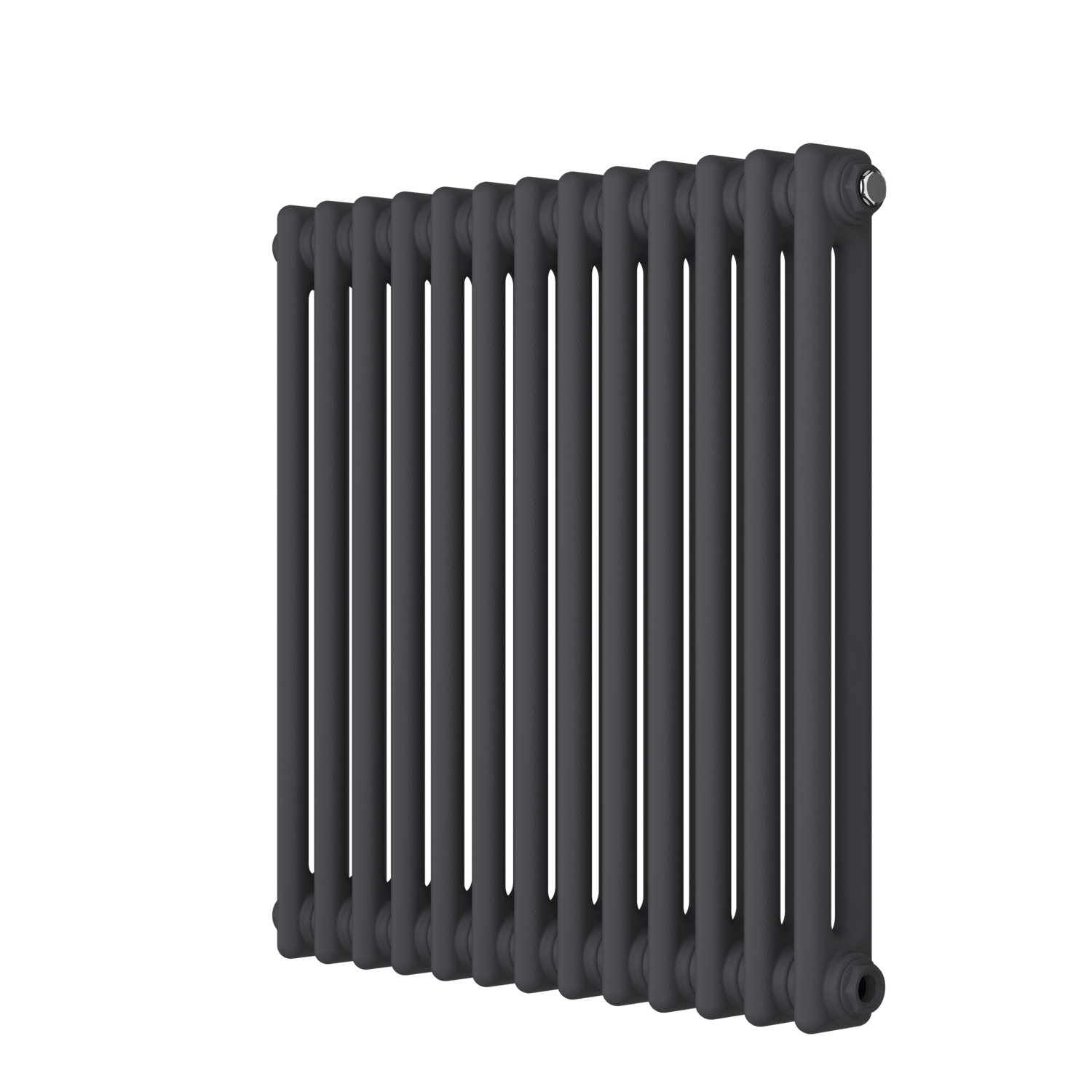 Anthracite Horizontal 2 Column Traditional Radiator 600 x 605mm - Nambi - Image 2