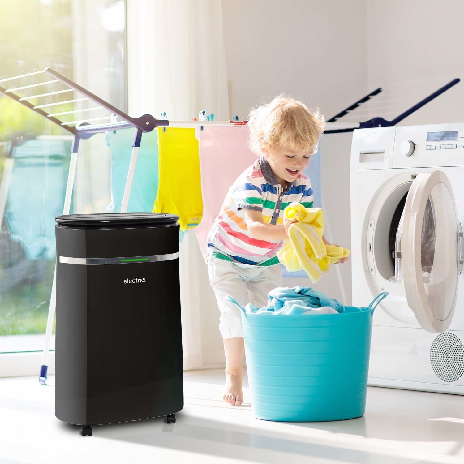 Refurbished electriQ 20 Litre Black Low Energy UV Antibacterial Dehumidifier with HEPA Air Purifier - Image 3