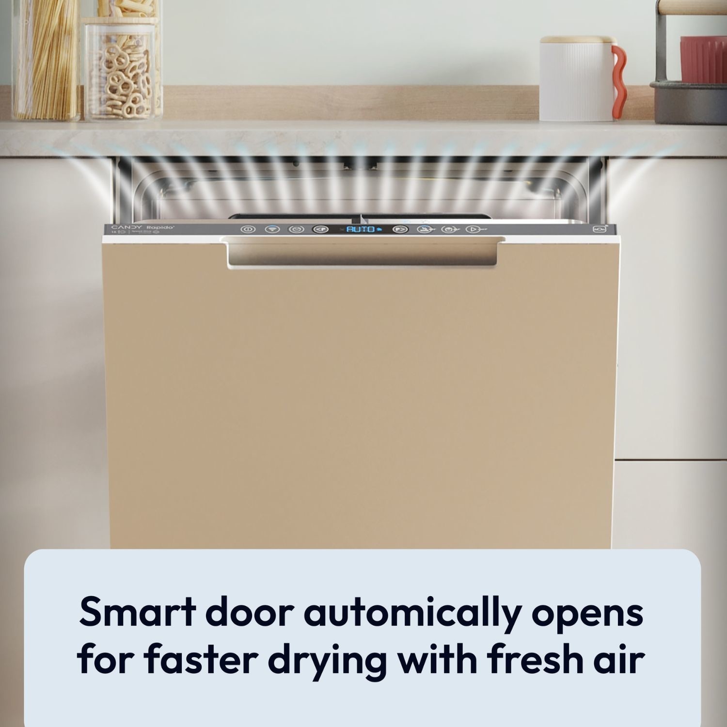 Candy Rapido Integrated Dishwasher - Smart Wi-Fi C-Rated White control panel - Image 9