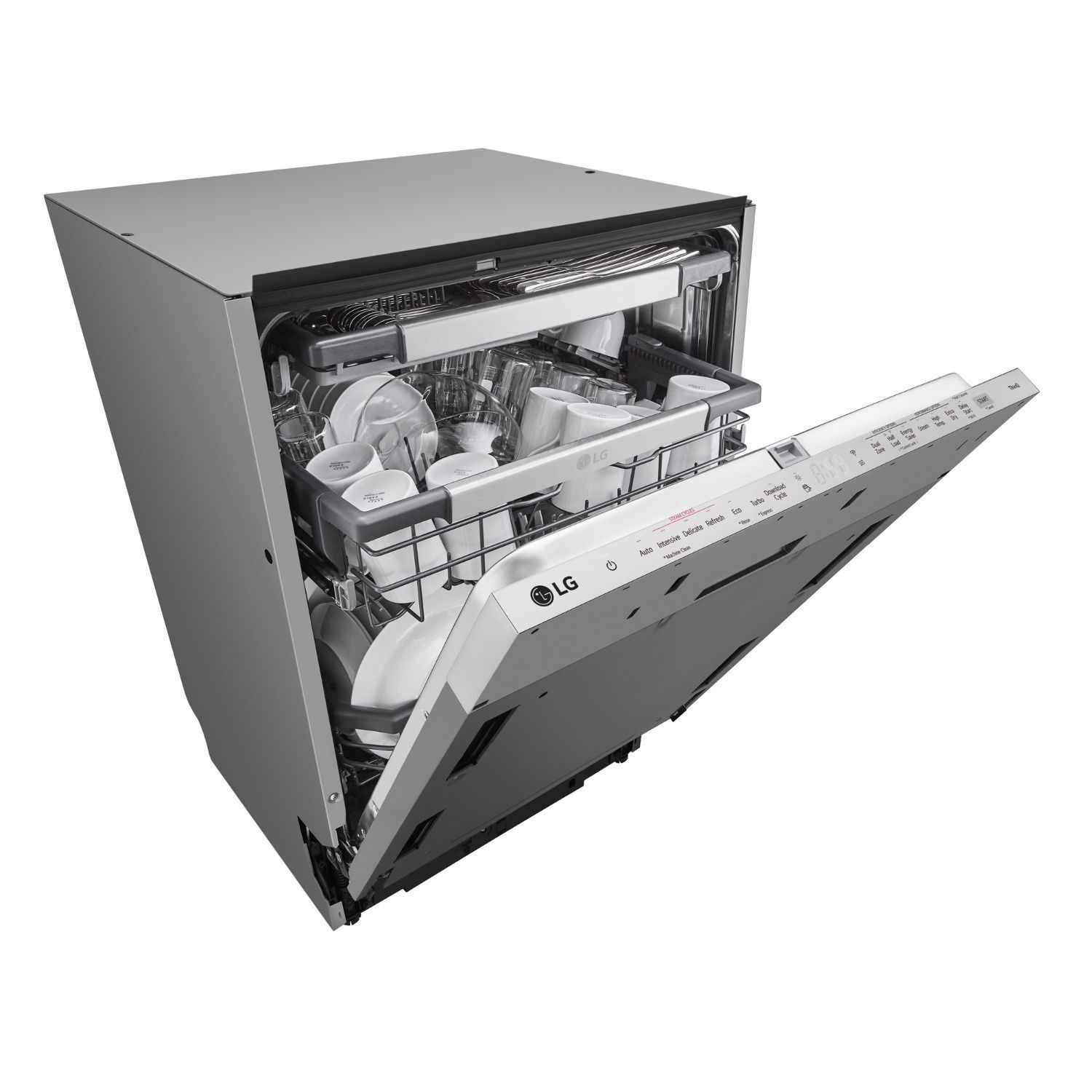LG TrueSteam Integrated Dishwasher - Smart Wi-Fi, A-Rated, Grey control panel - Image 4