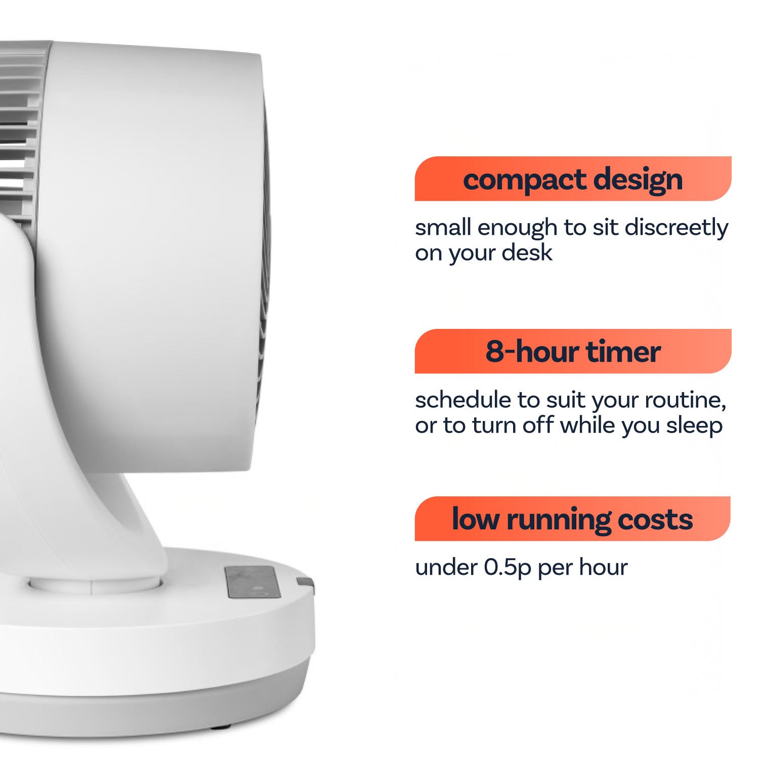 electriQ 6-Inch Oscillating Desk DC Fan - Whisper Quiet & Low-Energy - Image 4