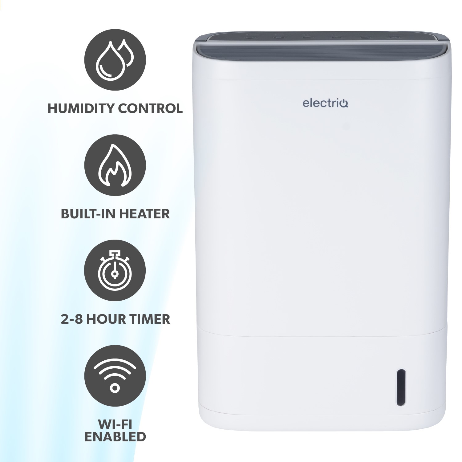 electriQ 8 Litre Smart App Alexa Desiccant Dehumidifier with Heater and Ioniser - Image 4