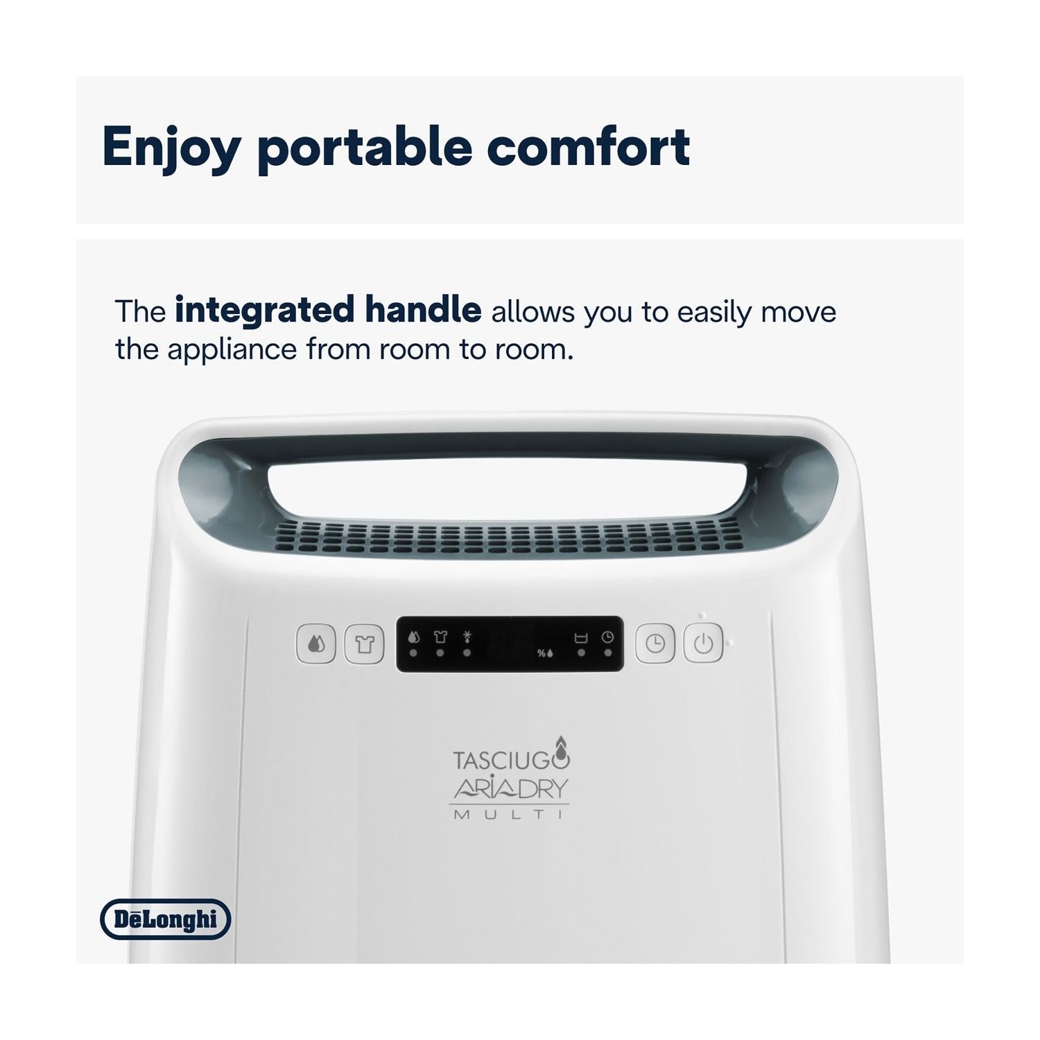 DeLonghi DEX216RF 16L Tasciugo AriaDry Quiet Laundry Dehumidifier - White - Image 2
