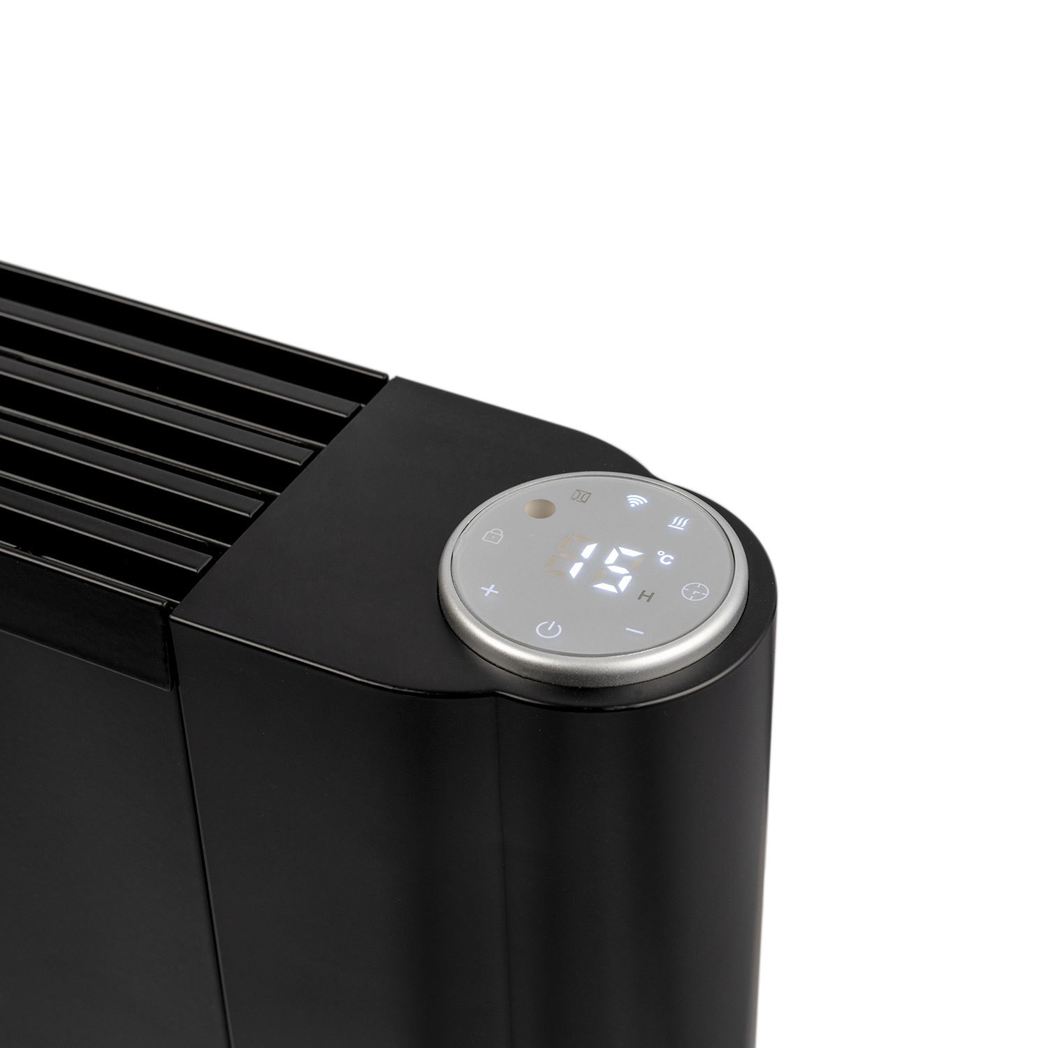 electriQ 2000W Smart Electric Designer Aluminium Panel Heater With LED Display - Wall Mountable - Black - Image 5