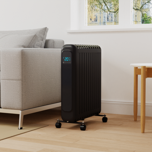 Smart Oir Radiator electriQ 2400W Smart Oil-Free Radiator With LED Display - Black ...