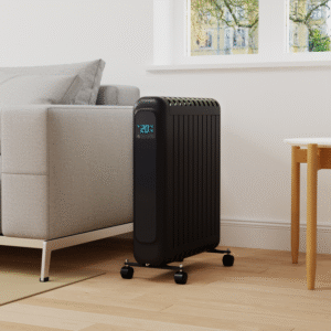 electriQ 2400W Smart Oil-Free Radiator With LED Display - Black