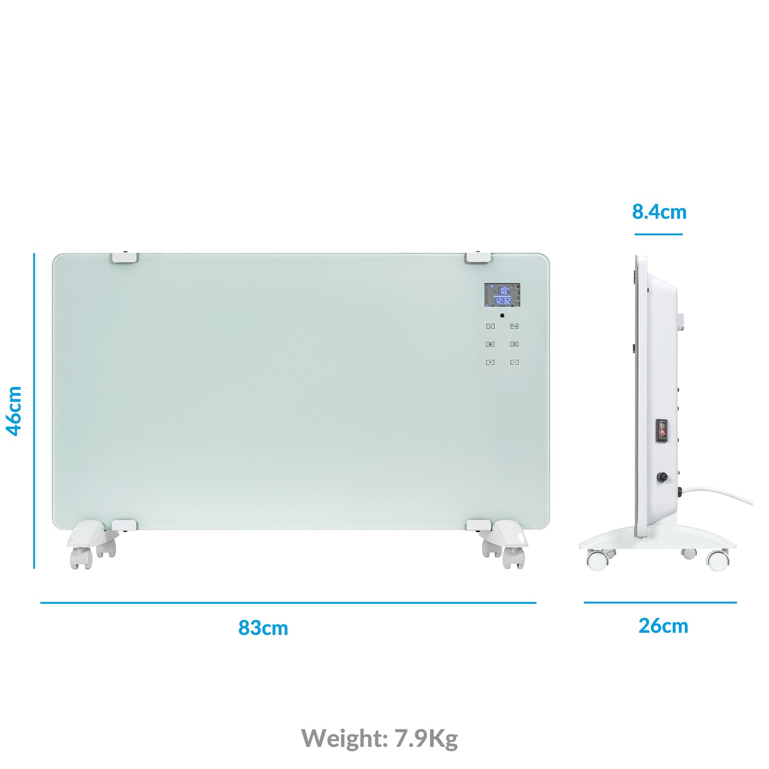 electriQ 2000W Smart Designer Glass Panel Heater - Wall Mountable & Bathroom Safe - Image 6