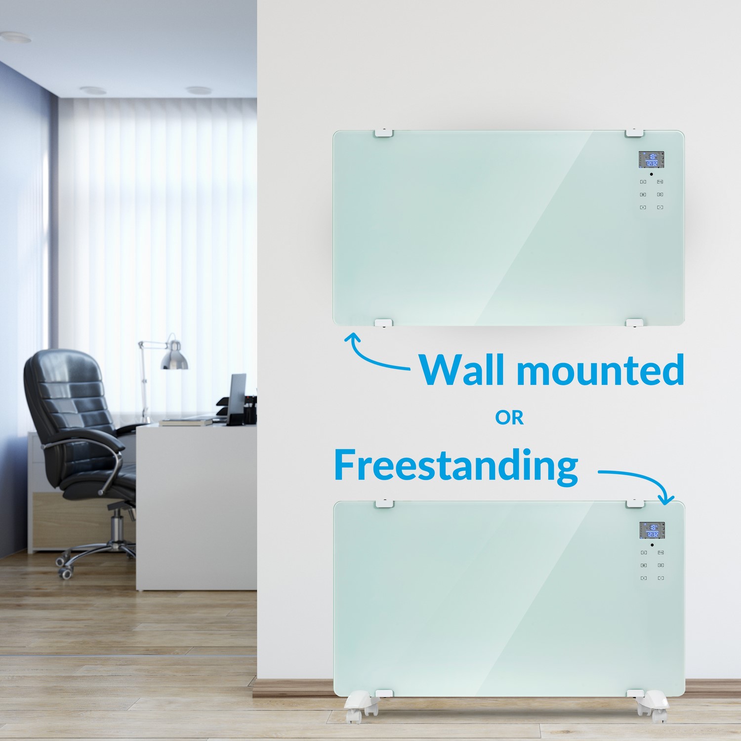 electriQ 2000W Smart Designer Glass Panel Heater - Wall Mountable & Bathroom Safe - Image 7