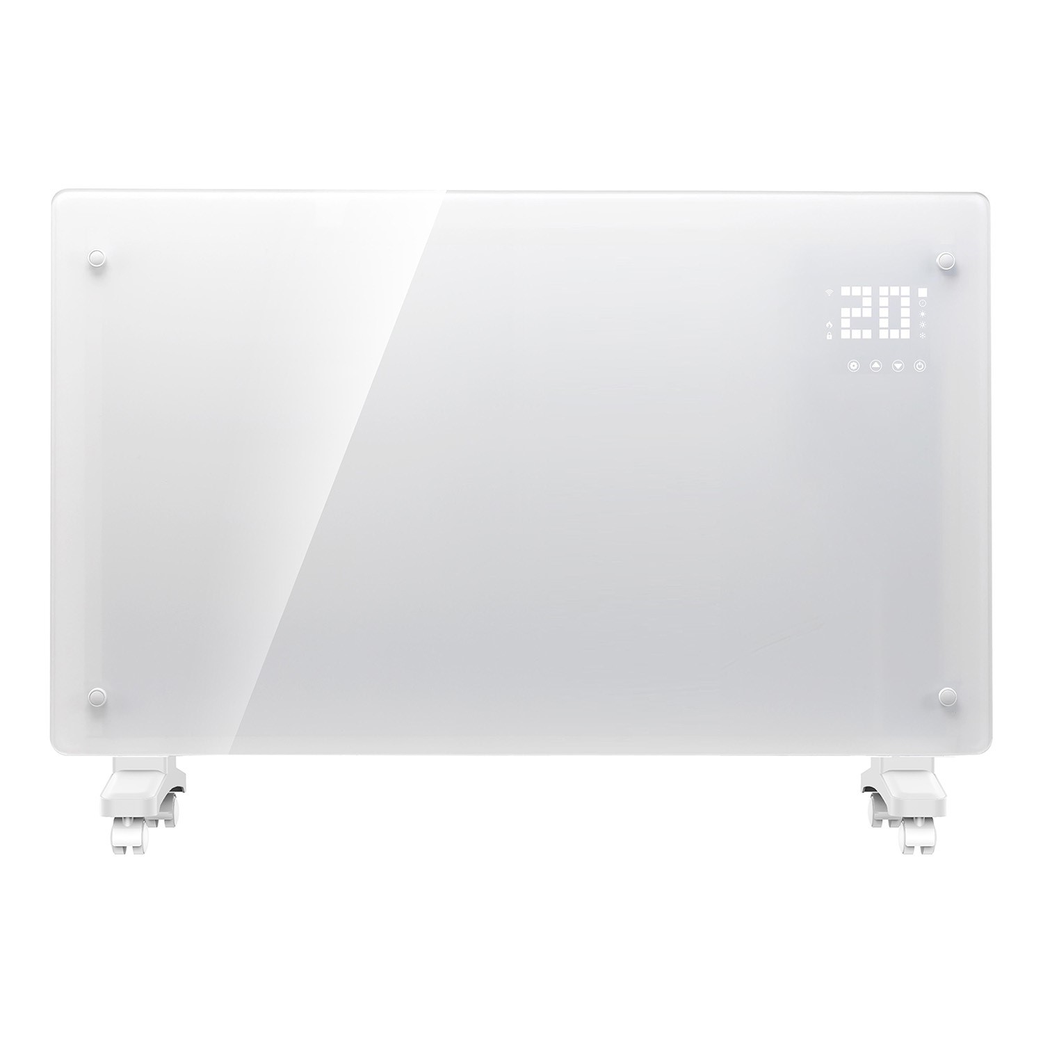 electriQ 2500W Smart Designer Glass Panel Convection Heater - Wall Mountable & Bathroom Safe - White - Image 2