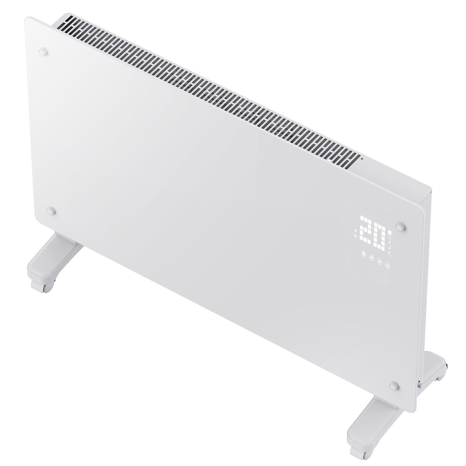 electriQ 2500W Smart Designer Glass Panel Convection Heater - Wall Mountable & Bathroom Safe - White - Image 3
