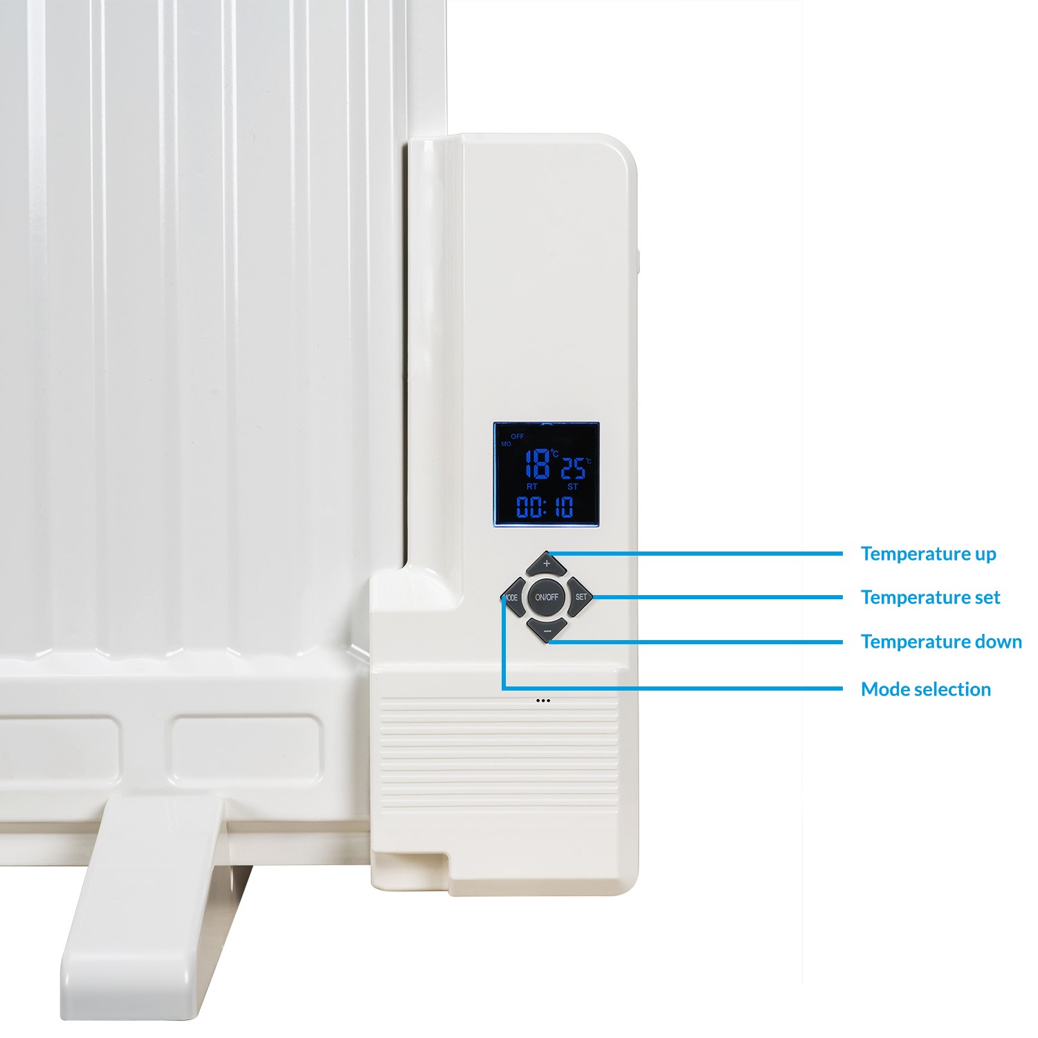 electriQ 800W Slim Wall Mounted Oil Filled Radiator - White - Image 5