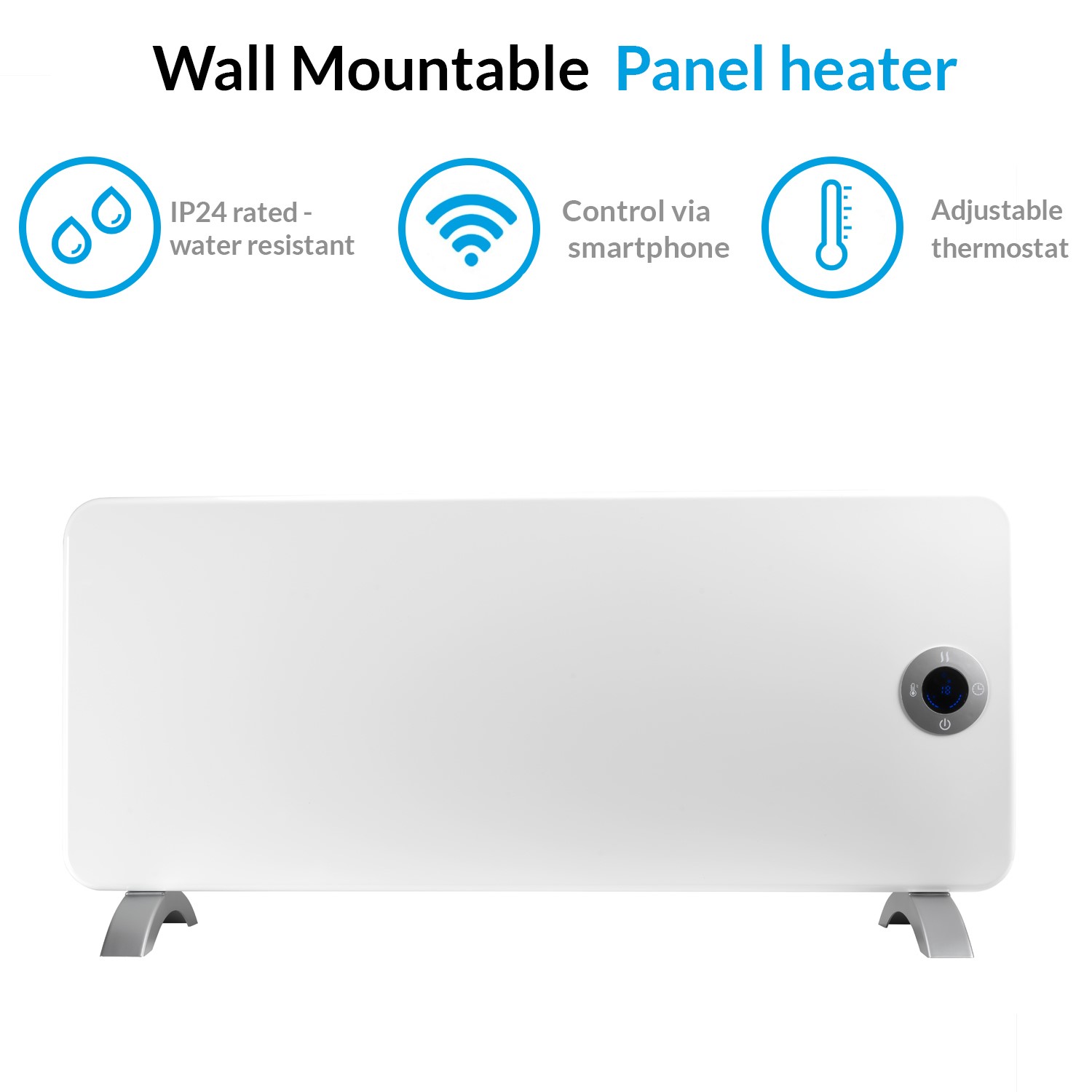 electriQ 2000W Smart Wall Mountable Panel Heater with Thermostat and Weekly Timer - Bathroom Safe - Image 3