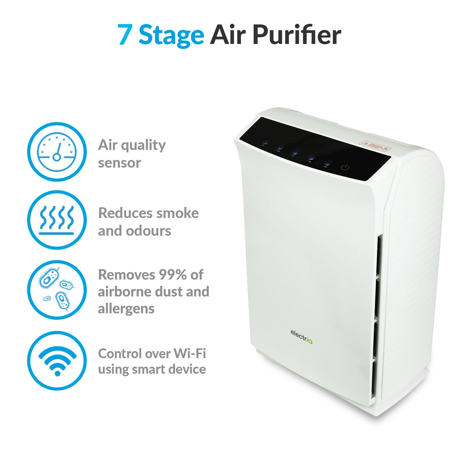 electriQ 7 Stage True HEPA UV PM2.5 Smart Air Purifier with Air Quality Sensor - Image 2
