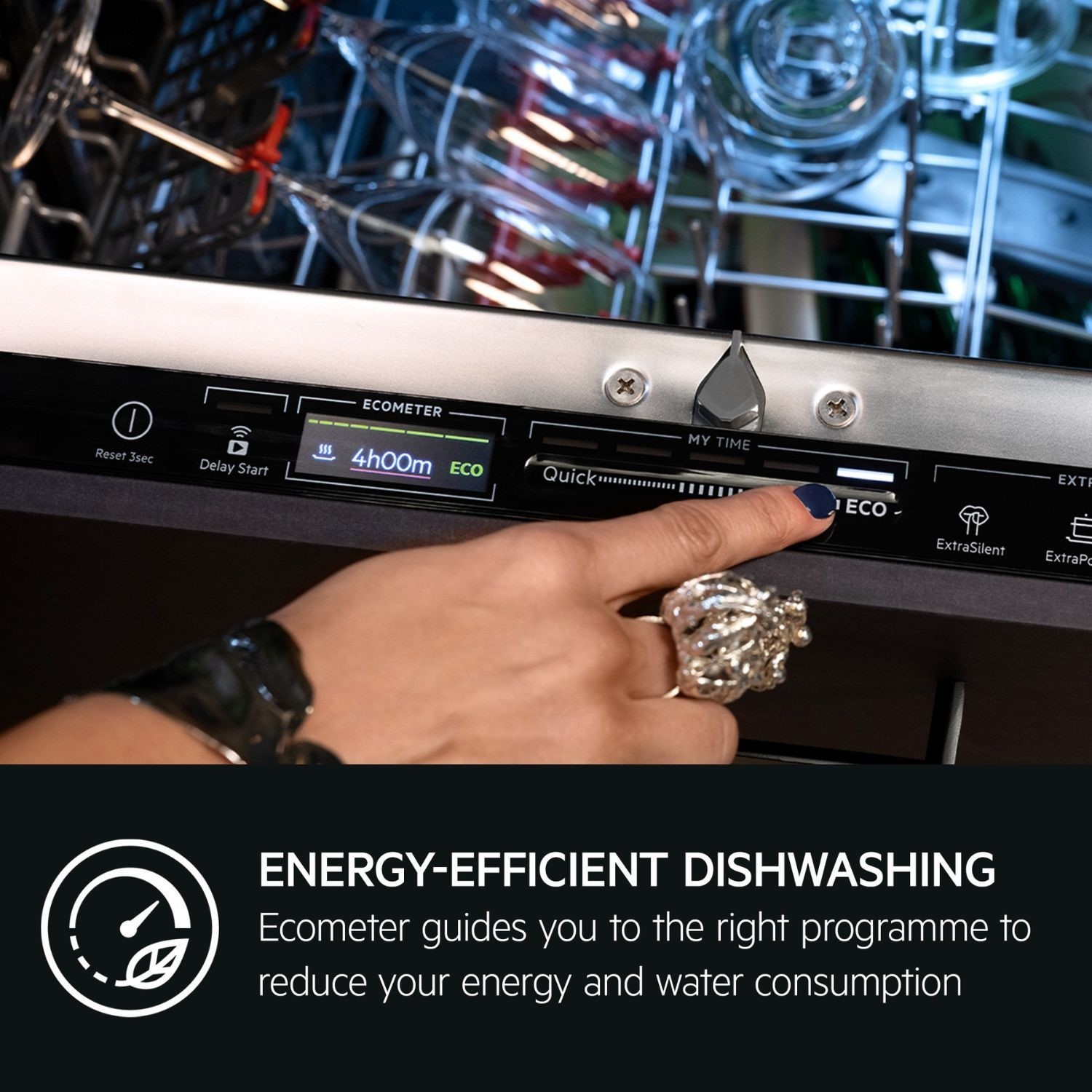 AEG GlassCare Integrated Dishwasher - A-rated Black Control Panel - Image 4