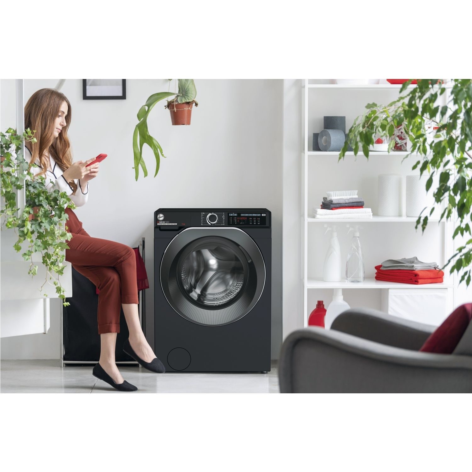 Hoover H-Wash 500 11kg 1400rpm Washing Machine - Black - Image 5