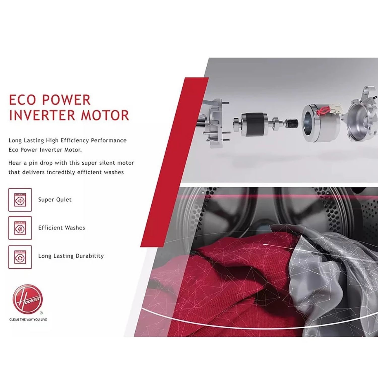 Hoover H-Wash 500 12kg 1400rpm Washing Machine White - Image 6