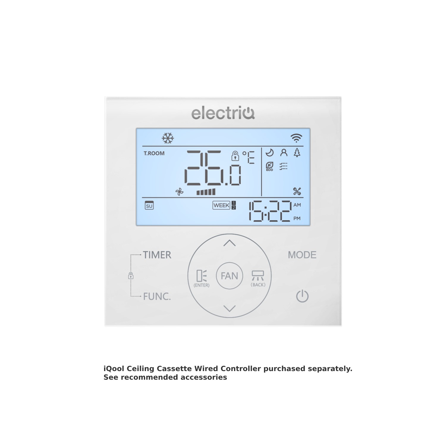 electriQ iQool 18000 BTU Smart A++ Single Split Ceiling Cassette Air Conditioner with Heat Pump - 5m Pipe Kit Included - Image 4