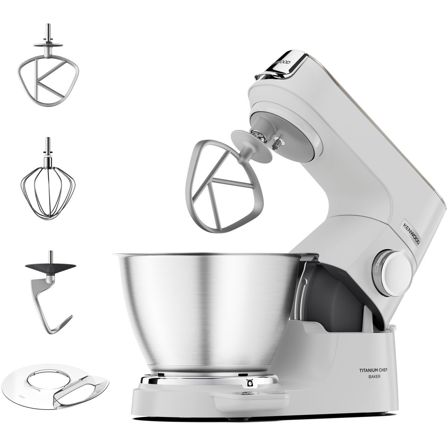 Kenwood KVC65.001WH Chef Titanium Baker Stand Mixer with 5L Bowl - White - Image 2