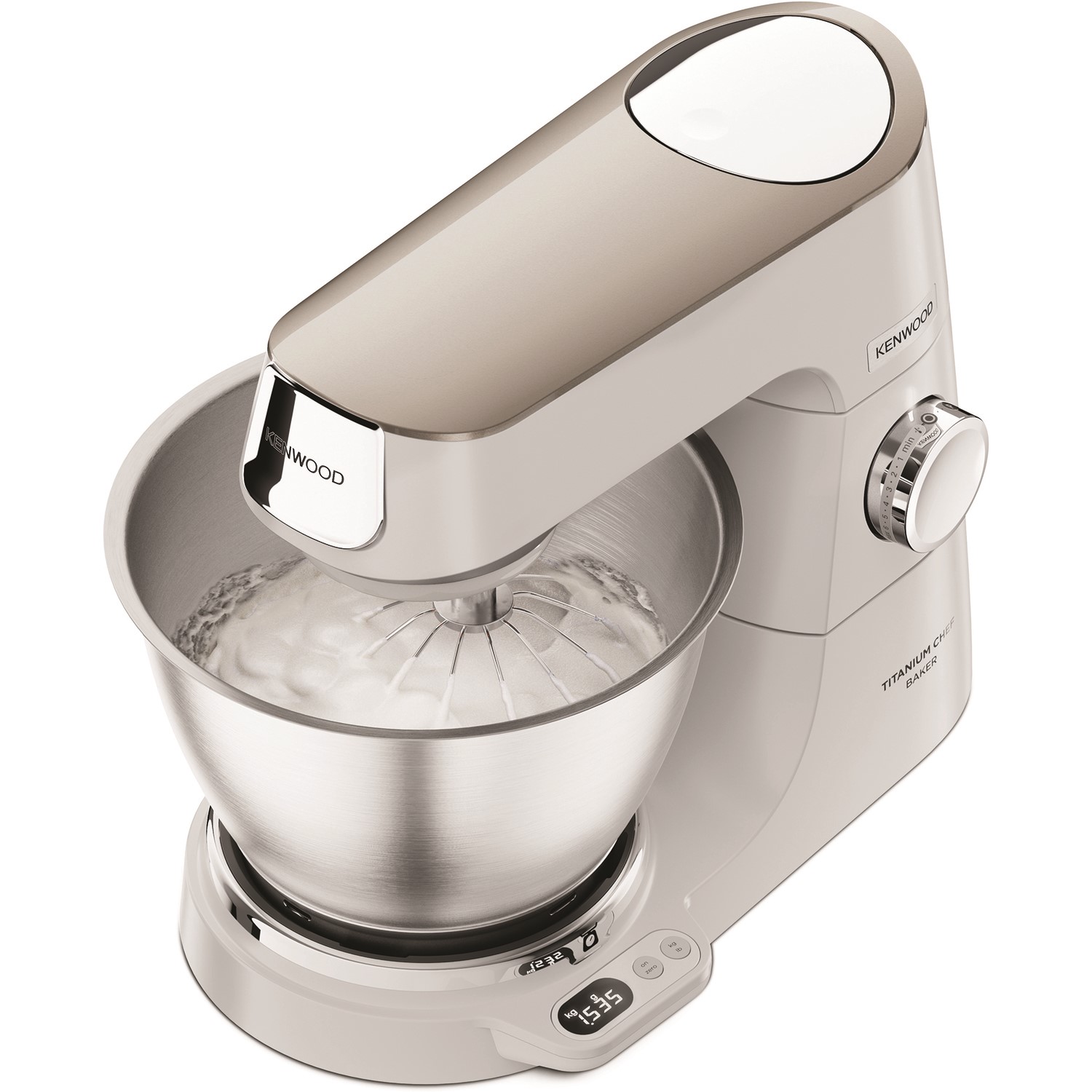 Kenwood KVC65.001WH Chef Titanium Baker Stand Mixer with 5L Bowl - White - Image 3