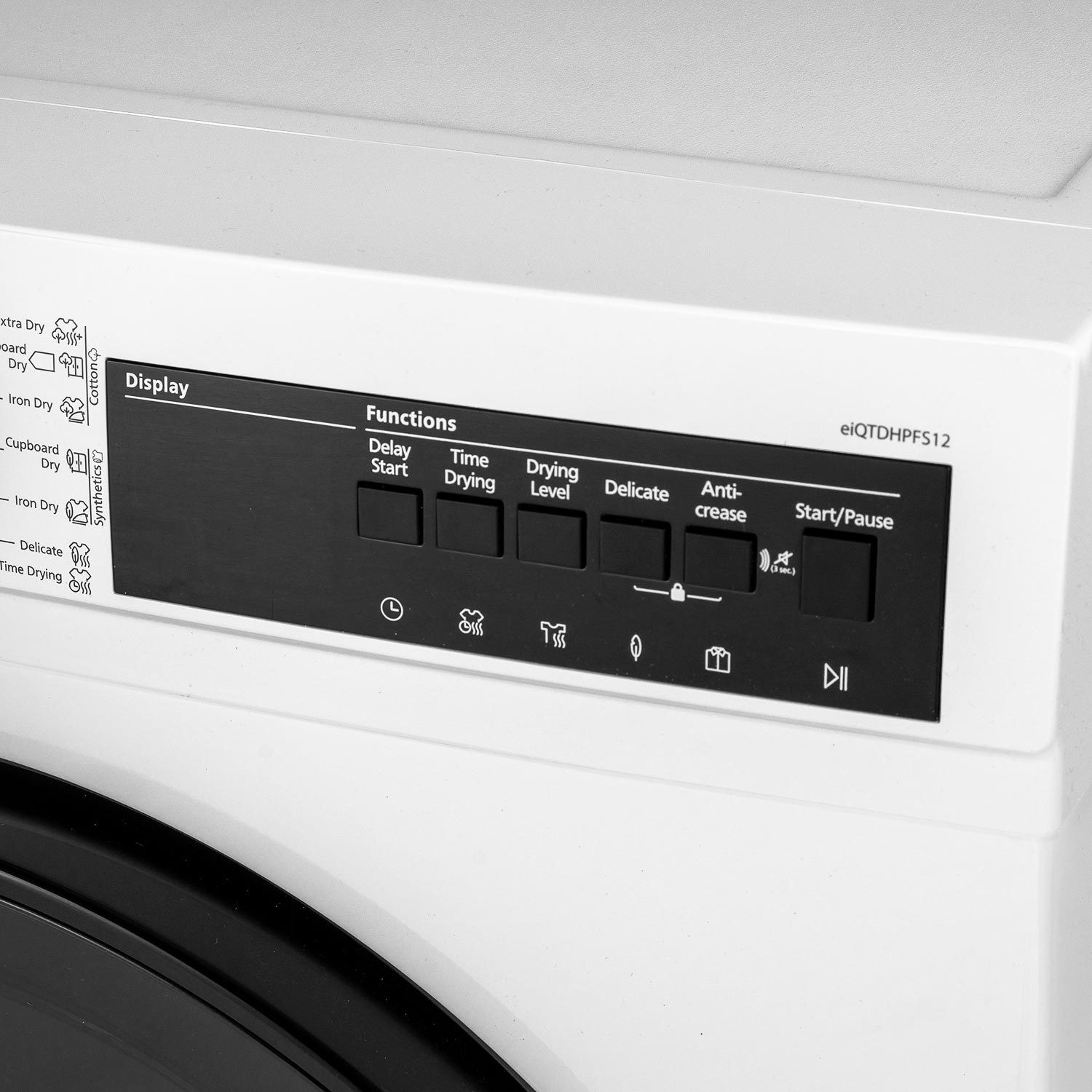 electriQ 12kg Heat Pump Tumble Dryer - White - Image 6