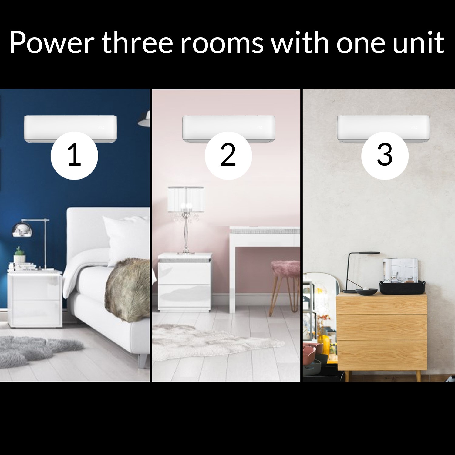 Refurbished Multi-split 3 x 9000 BTU Wall Mounted Air Conditioner - Image 4