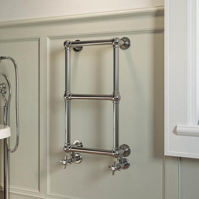 Chrome Vertical Traditional Towel Radiator 700 x 400mm - Regent - Image 2