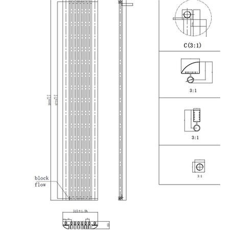 Anthracite Vertical Single Panel Corner Traditional Radiator 1800 x 315mm – Aster - Image 5