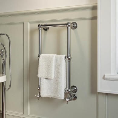 Chrome Vertical Traditional Towel Radiator 700 x 400mm - Regent - Image 3