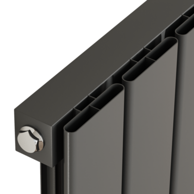 Eco Eleganza Anthracite Vertical Flat Designer Aluminium Radiator 1600x450mm Single Panel 3055 BTU - Image 3