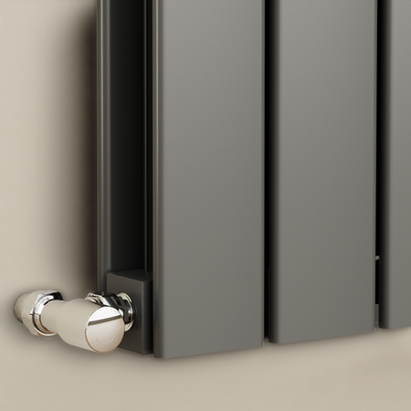 Eco Eleganza Anthracite Vertical Flat Designer Aluminium Radiator 1600x300mm Double Panel 2699 BTU - Image 2