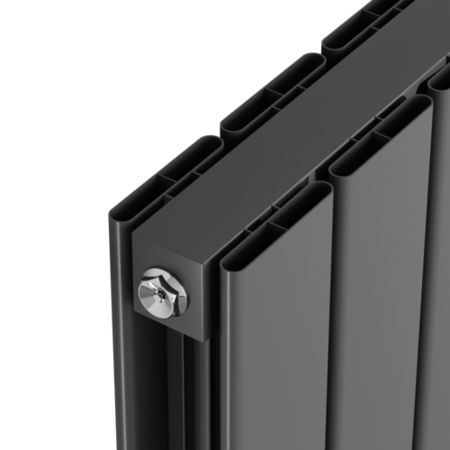 Eco Eleganza Anthracite Vertical Flat Designer Aluminium Radiator 1600x300mm Double Panel 2699 BTU - Image 3
