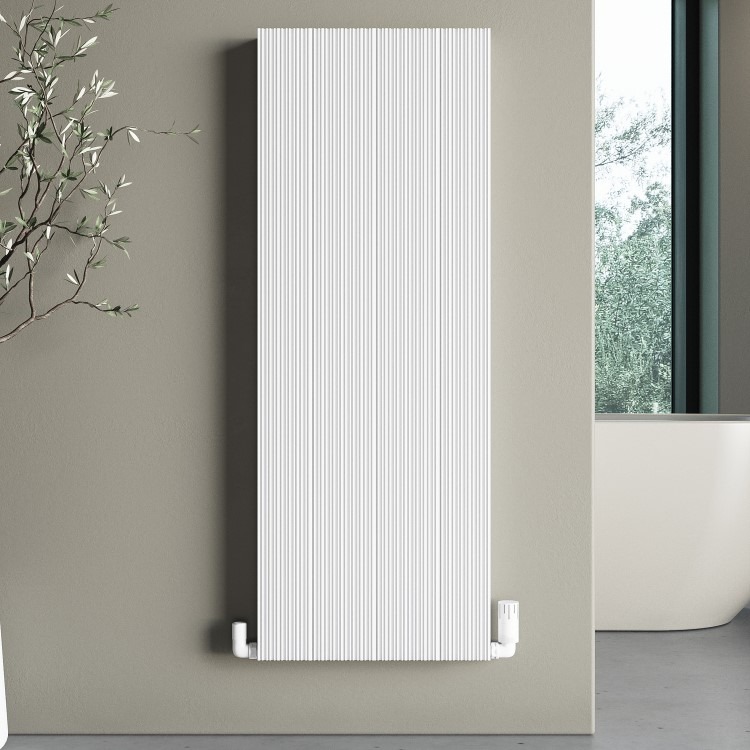 White Designer Fluted Vertical Radiator 1200 x 440mm - Laguna ...
