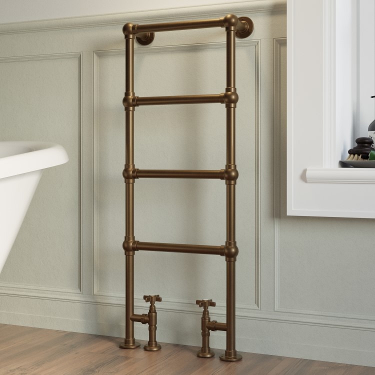 Bronze Vertical Traditional Towel Radiator 1200 x 479mm – Regent ...