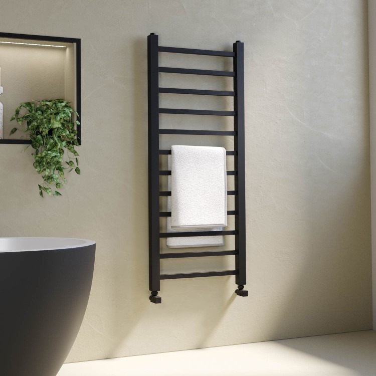 Black Towel Radiator 1200 x 500mm - Sonoran - Image 2