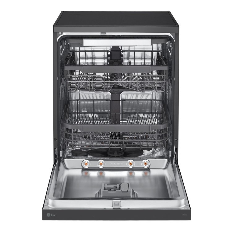 LG TrueSteam QuadWash Freestanding Dishwasher - Smart Wi-Fi, B-Rated, Matte Black - Image 2