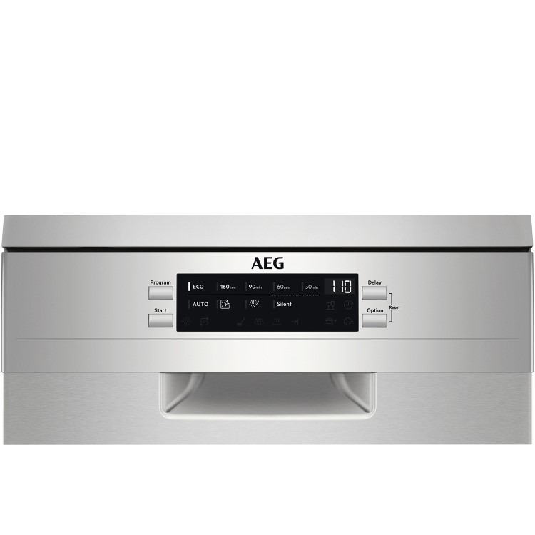 AEG Series 7000 GlassCare Freestanding Slimline Dishwasher - D-Rated, Stainless Steel - Image 2